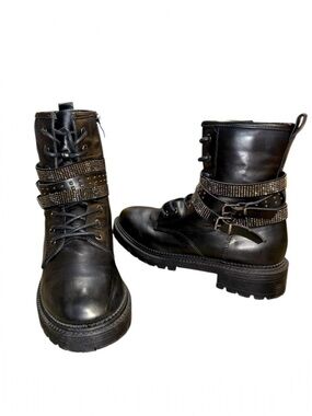Rock & Candy Hensley Studded Combat Boots – Black – Size 7.5 – Grunge Glam